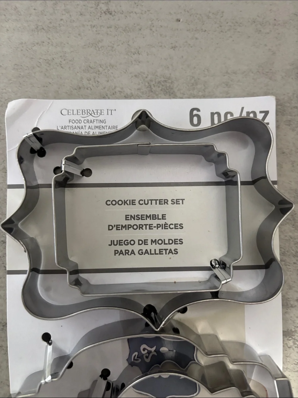 Celebrate It Silver Metal Scalloped & Frame Cookie Cutter Set - 6 Pieces